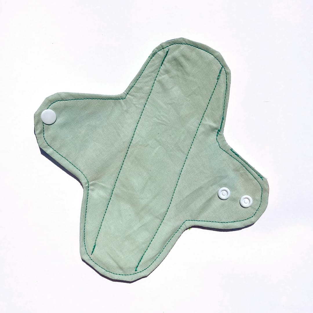 Compresa Luna Verde talla S – sangrado medio, compresa de algodón ecológico, reutilizable y cómoda