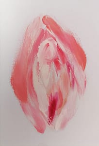 Cuadro al óleo de vulva hecho a mano